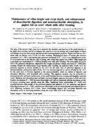 Maintenance of villus height and crypt depth, and enhancement of disaccharide digestion and monosaccharide absorption, in piglets fed on cows' whole milk after weaning