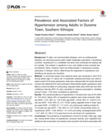 Prevalence and associated factors of hypertension among adults in Durame Town, Southern Ethiopia
