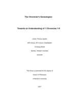 The Chronicler's Genealogies:Towards an Understanding of 1 Chronicles 1-9