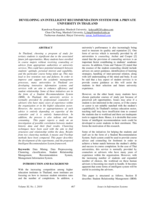Developing an intelligent recommendation system for a private university in Thailand