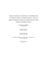 Afrikaans adolescents' perceptions and experiences of cultures of learning in Western Australia: A focus on Afrikaans immigrant adolescents enrolled in secondary schools in Western Australia