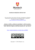 Lactate dehydrogenase activity in abdominal fluid from horses with colic