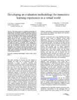 Developing an evaluation methodology for immersive learning experiences in a virtual world