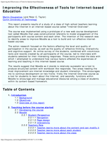 Improving the effectiveness of tools for Internet-based education