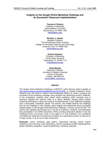 Insights on the Google Online Marketing Challenge and its successful classroom implementation