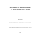Performing arts in regional communities: the case of Bunbury, Western Australia