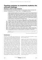 Teaching evolution to creationist students: the ultimate challenge