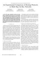 An experimental comparison of routing protocols in multi hop ad hoc networks