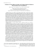 Evaluation of avian influenza serologic and virologic diagnostic methods in wild anseriformes and charadriiformes