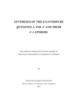 Syntheses of the enantiopure quinones A and A' and their C-1 epimers