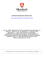Appropriate waste management technologies