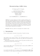 Reconstructing a suffix array