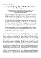 A survey of woody tropical species for boron retranslocation