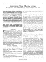 Continuous-time adaptive critics