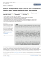 Using an incomplete block design to allocate lines to environments improves sparse genome‐based prediction in plant breeding