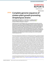 Complete genome sequence of sixteen plant growth promoting Streptomyces strains