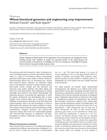 Wheat functional genomics and engineering crop improvement