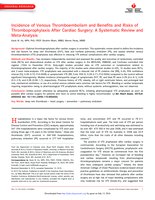 Incidence of venous thromboembolism and benefits and risks of thromboprophylaxis after cardiac surgery: A systematic review and meta‐analysis
