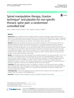 Spinal manipulative therapy, Graston technique® and placebo for non-specific thoracic spine pain: A randomised controlled trial