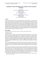 A qualitative study of satisfaction of IT academics with transnational education
