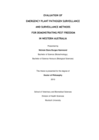 Evaluation of emergency plant pathogen surveillance and surveillance methods for demonstrating pest freedom in Western Australia