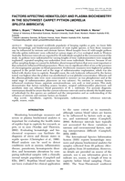 Factors affecting hematology and plasma biochemistry in the southwest Carpet Python (Morelia spilota imbricata)