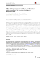 Effects of temperature and salinity on larval survival and development of the western school prawn Metapenaeus dalli