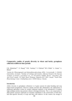 Comparative studies of genetic diversity in wheat and barley germplasm collected at different time periods