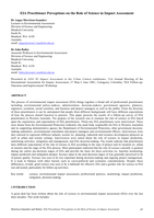 EIA practitioner perceptions on the role of science in impact assessment