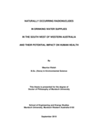 Naturally occurring radionuclides in drinking water supplies in the south west of Western Australia and their potential impact on human health