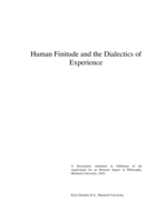 Human Finitude and the Dialectics of Experience