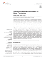 Validation of the Measurement of Need Frustration