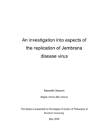 An investigation into aspects of the replication of Jembrana disease virus