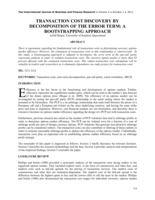Transaction Cost Discovery by Decomposition of the Error Term: A Bootstrapping Approach