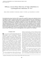 Efficacy of low-dose oral use of type I interferon in cytomegalovirus infections in vivo
