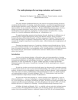 The underpinnings of e-learning evaluation and research
