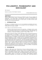 Philosophy, Phobosophy and Sociology