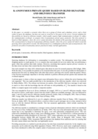 k-Anonymous private query based on blind signature and oblivious transfer