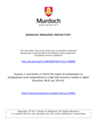 The impact of marketisation on postgraduate career preparedness in a high skills economy