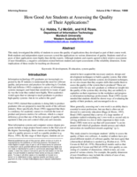 How good are students at assessing the quality of their applications?