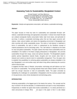 Assessing tools for sustainability: Bangladesh context