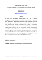 The variety of Her Infinite Variety: A praxis-led examination of a new historicist/cultural materialist construct
