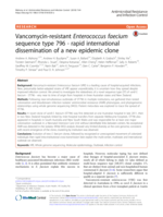 Vancomycin-resistant Enterococcus faecium sequence type 796 - rapid international dissemination of a new epidemic clone