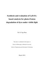Synthesis and evaluation of LaFeO3-based catalysts for photo-Fenton degradation of dyes under visible light