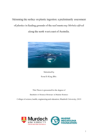 Skimming the surface on plastic ingestion: a preliminarily assessment of plastics in feeding grounds of the reef manta ray Mobula alfredi along the north west coast of Australia