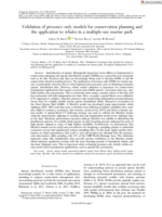Validation of presence‐only models for conservation planning and the application to whales in a multiple‐use marine park