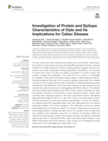 Investigation of protein and epitope characteristics of oats and its implications for celiac disease