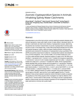 Zoonotic Cryptosporidium species in animals inhabiting Sydney water catchments