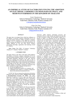 An empirical study of factors influencing the adoption of electronic commerce technologies by small and medium enterprises in the Kingdom of Thailand