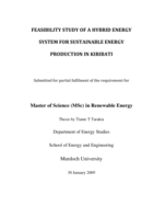 Feasibility study of a hybrid energy system for sustainable energy production in Kiribati